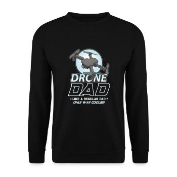 Drohne Pilot Opa Geschenkidee Alter Mann Mit - Unisex Pullover - Schwarz - Vorne - Alina (178cm) & Michal (187cm)