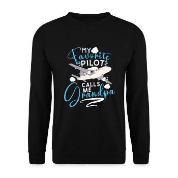 Pilot Aviation Airplane Airline Captain Aviator - Unisex Pullover - Schwarz - Vorne - Alina (178cm) & Michal (187cm)