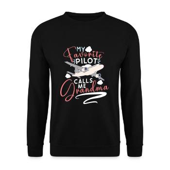 Pilote Aviation Avion Compagnie Aérienne Capitaine Aviator - Sweat-shirt Unisexe - noir - Devant - Alina (178cm) & Michal (187cm)