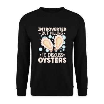 Auster-liebhaber Lustige Auster Auster Shucker - Unisex Pullover - Schwarz - Vorne - Alina (178cm) & Michal (187cm)
