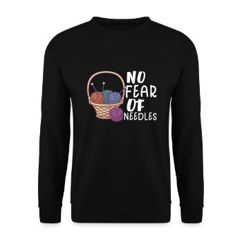 Sewing Machine Fun Sewing Sewing Sewing Fan Hobby - Unisex Sweatshirt - black - Front - Alina (178cm) & Michal (187cm)