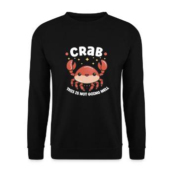 Krabbenkrabbenkrabbenflüsterer Krabbenjagdfischer - Unisex Pullover - Schwarz - Vorne - Alina (178cm) & Michal (187cm)