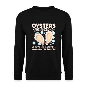 Amateurs d’huîtres Drôle d’huîtres Shucker d’huîtres - Sweat-shirt Unisexe - noir - Devant - Alina (178cm) & Michal (187cm)