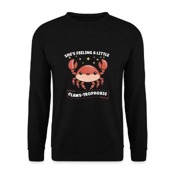Krabbenkrabbenkrabbenflüsterer Krabbenjagdfischer - Unisex Pullover - Schwarz - Vorne - Alina (178cm) & Michal (187cm)