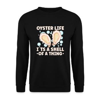 Amateurs d’huîtres Drôle d’huîtres Shucker d’huîtres - Sweat-shirt Unisexe - noir - Devant - Alina (178cm) & Michal (187cm)