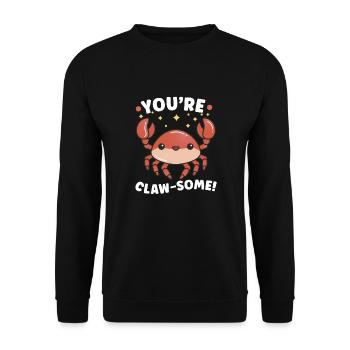 Krabbenkrabbenkrabbenflüsterer Krabbenjagdfischer - Unisex Pullover - Schwarz - Vorne - Alina (178cm) & Michal (187cm)