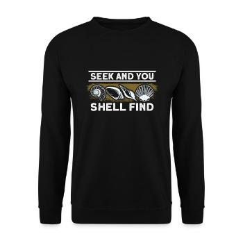 seashells shell collector shell collecting Gift - Unisex Pullover - Schwarz - Vorne - Alina (178cm) & Michal (187cm)