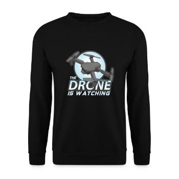 Drohne Pilot Opa Geschenkidee Alter Mann Mit - Unisex Pullover - Schwarz - Vorne - Alina (178cm) & Michal (187cm)