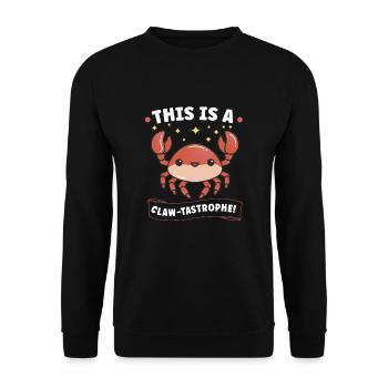 Krabbenkrabbenkrabbenflüsterer Krabbenjagdfischer - Unisex Pullover - Schwarz - Vorne - Alina (178cm) & Michal (187cm)