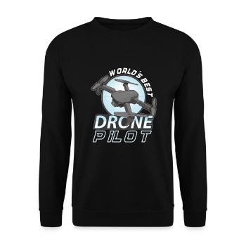 Drohne Pilot Opa Geschenkidee Alter Mann Mit - Unisex Pullover - Schwarz - Vorne - Alina (178cm) & Michal (187cm)