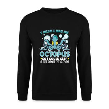 Octopus Marine Animals Sea Creature Squid Gift - Unisex Pullover - Schwarz - Vorne - Alina (178cm) & Michal (187cm)