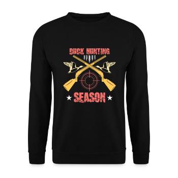 Chasse au canard Chasseur de canards Chasse aux oiseaux Chasse au canard - Sweat-shirt Unisexe - noir - Devant - Alina (178cm) & Michal (187cm)