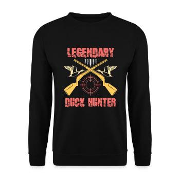 Chasse au canard Chasseur de canards Chasse aux oiseaux Chasse au canard - Sweat-shirt Unisexe - noir - Devant - Alina (178cm) & Michal (187cm)