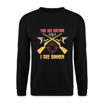 Duck Hunt Duck Hunter Bird Hunting Duck Hunting - Unisex Sweatshirt - black - Front - Alina (178cm) & Michal (187cm)