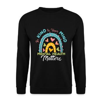 Sensibilisation à la santé mentale Dépression Suicide Prévenir - Sweat-shirt Unisexe - noir - Devant - Alina (178cm) & Michal (187cm)
