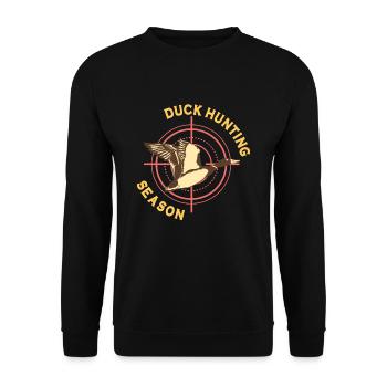 Chasse au canard Chasseur de canards Chasse aux oiseaux Chasse au canard - Sweat-shirt Unisexe - noir - Devant - Alina (178cm) & Michal (187cm)