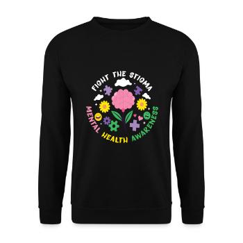 Sensibilisation à la santé mentale Dépression Suicide Prévenir - Sweat-shirt Unisexe - noir - Devant - Alina (178cm) & Michal (187cm)