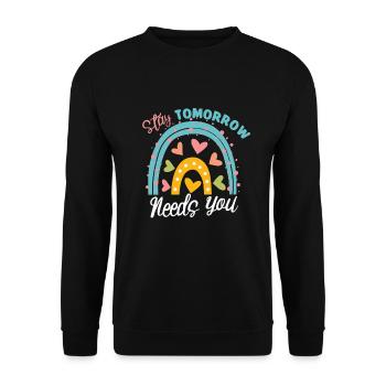 Sensibilisation à la santé mentale Dépression Suicide Prévenir - Sweat-shirt Unisexe - noir - Devant - Alina (178cm) & Michal (187cm)