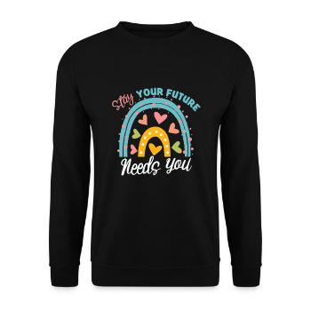 Sensibilisation à la santé mentale Dépression Suicide Prévenir - Sweat-shirt Unisexe - noir - Devant - Alina (178cm) & Michal (187cm)