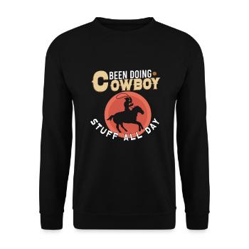 Cowboy Barn Bull Rider Rodeo Country Western - Unisex Pullover - Schwarz - Vorne - Alina (178cm) & Michal (187cm)