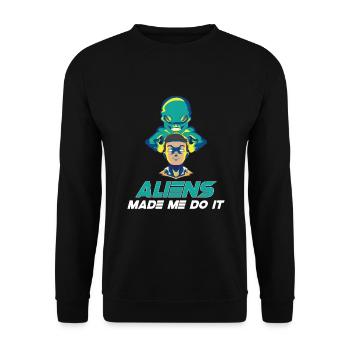 Alien Extraterrestrial Area 51 Ufo Space Geek - Unisex Pullover - Schwarz - Vorne - Alina (178cm) & Michal (187cm)