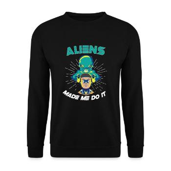 Alien Extraterrestrial Area 51 Ufo Space Geek - Unisex Pullover - Schwarz - Vorne - Alina (178cm) & Michal (187cm)