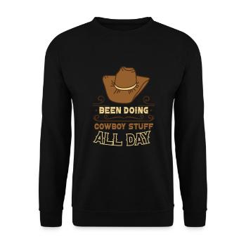 Cowboy Barn Bull Rider Rodeo Country Western - Unisex Pullover - Schwarz - Vorne - Alina (178cm) & Michal (187cm)