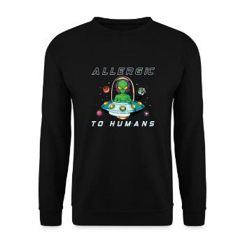 Alien Extraterrestrial Area 51 Ufo Space Geek - Unisex Pullover - Schwarz - Vorne - Alina (178cm) & Michal (187cm)