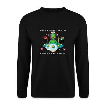 Alien Extraterrestrial Area 51 Ufo Space Geek - Sweat-shirt Unisexe - noir - Devant - Alina (178cm) & Michal (187cm)