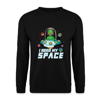 Alien Extraterrestrial Area 51 Ufo Space Geek - Unisex Pullover - Schwarz - Vorne - Alina (178cm) & Michal (187cm)
