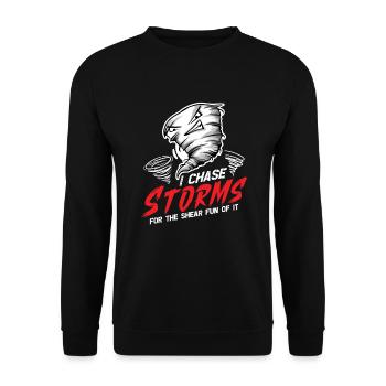 Meteorologie-kindertornado-sturm, Der Sturm-fan - Unisex Pullover - Schwarz - Vorne - Alina (178cm) & Michal (187cm)