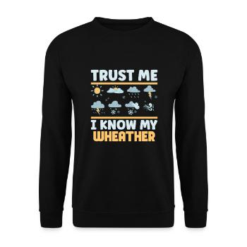Funny Meteorology Meteorologist Weather Lover - Unisex Pullover - Schwarz - Vorne - Alina (178cm) & Michal (187cm)