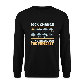 Funny Meteorology Meteorologist Weather Lover - Unisex Pullover - Schwarz - Vorne - Alina (178cm) & Michal (187cm)