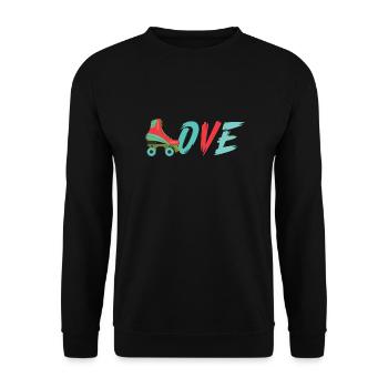 Roller Skate Roller Skating Roller Derby - Unisex Pullover - Schwarz - Vorne - Alina (178cm) & Michal (187cm)