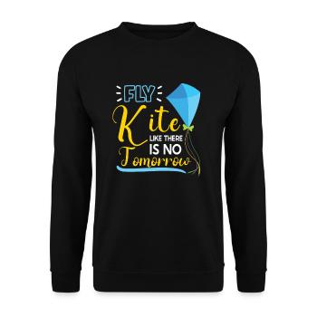 Kite Flying Kite Fan For Fite Flying Lovers - Unisex Sweatshirt - black - Front - Alina (178cm) & Michal (187cm)