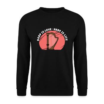 Harfenmusikinstrument Harfenlehrer - Unisex Pullover - Schwarz - Vorne - Alina (178cm) & Michal (187cm)