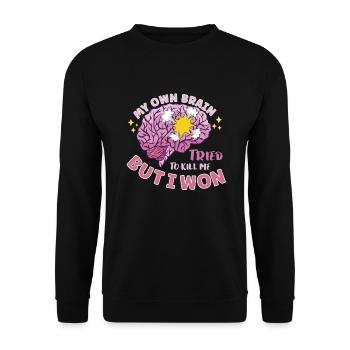Stroke Survivor Stroke Consciousness - Unisex Sweatshirt - black - Front - Alina (178cm) & Michal (187cm)