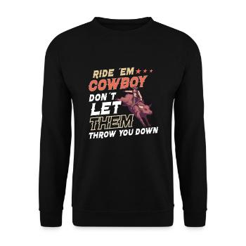 Rodeo Bull Riding Livestock Show Farmer Cattle - Unisex Sweatshirt - black - Front - Alina (178cm) & Michal (187cm)