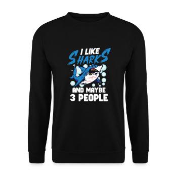 Requin Océan Predator Créature Marine - Sweat-shirt Unisexe - noir - Devant - Alina (178cm) & Michal (187cm)