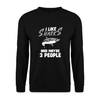 Requin Océan Predator Créature Marine - Sweat-shirt Unisexe - noir - Devant - Alina (178cm) & Michal (187cm)