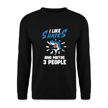 Requin Océan Predator Créature Marine - Sweat-shirt Unisexe - noir - Devant - Alina (178cm) & Michal (187cm)