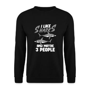 Requin Océan Predator Créature Marine - Sweat-shirt Unisexe - noir - Devant - Alina (178cm) & Michal (187cm)
