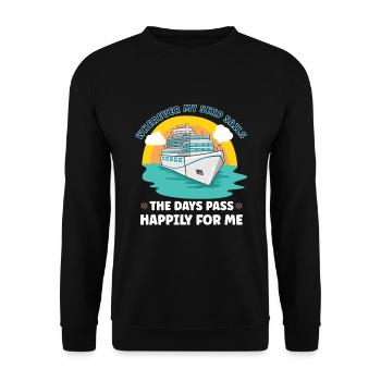 Boating Boat Captain Cruise Ship - Unisex Sweatshirt - black - Front - Alina (178cm) & Michal (187cm)