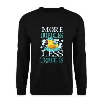 Production de savon Bulles de savon - Sweat-shirt Unisexe - noir - Devant - Alina (178cm) & Michal (187cm)