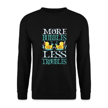 Production de savon Bulles de savon - Sweat-shirt Unisexe - noir - Devant - Alina (178cm) & Michal (187cm)