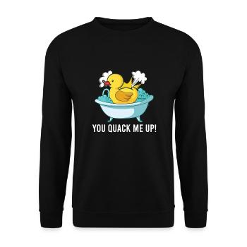 Canard en caoutchouc Canards Chasse aux oiseaux Amateur de canard Idée cadeau - Sweat-shirt Unisexe - noir - Devant - Alina (178cm) & Michal (187cm)
