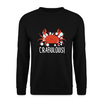 Krabbenkrabbenkrabbenflüsterer Krabbenjagdfischer - Unisex Pullover - Schwarz - Vorne - Alina (178cm) & Michal (187cm)