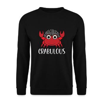 Krabbenkrabbenkrabbenflüsterer Krabbenjagdfischer - Unisex Pullover - Schwarz - Vorne - Alina (178cm) & Michal (187cm)