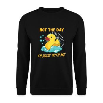 Canard en caoutchouc Canards Chasse aux oiseaux Amateur de canard Idée cadeau - Sweat-shirt Unisexe - noir - Devant - Alina (178cm) & Michal (187cm)