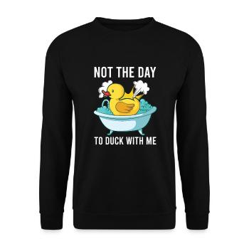 Canards en caoutchouc Canards Chasse aux oiseaux Idée cadeau d’amoureux des canards - Sweat-shirt Unisexe - noir - Devant - Alina (178cm) & Michal (187cm)